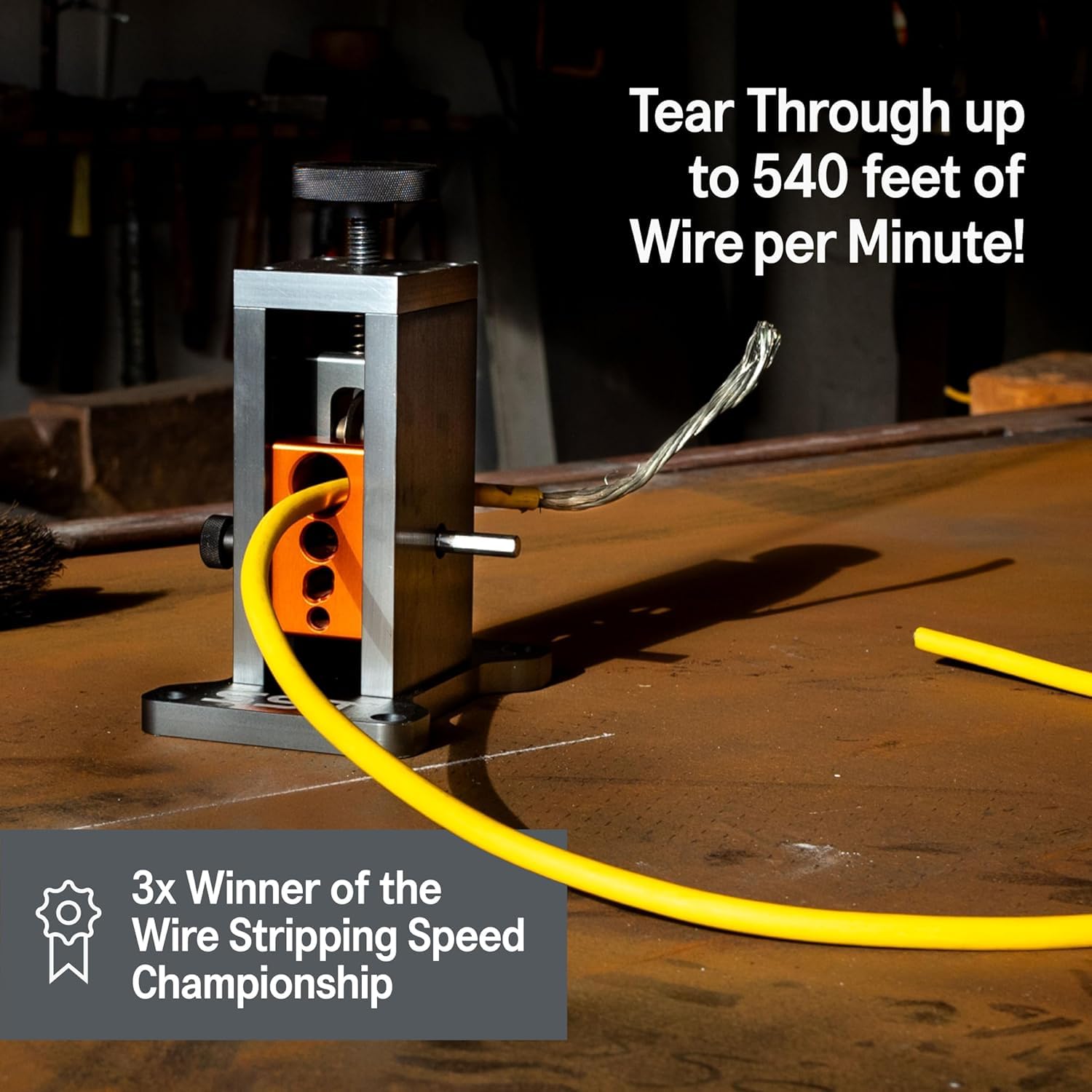 SST - Wire Stripping Machine - Drill-Powered Scrap Wire Stripper - Adjustable Wire Guide & Romex Slot - Strips Copper, Solid, & Stranded Wires — Amazon image 5