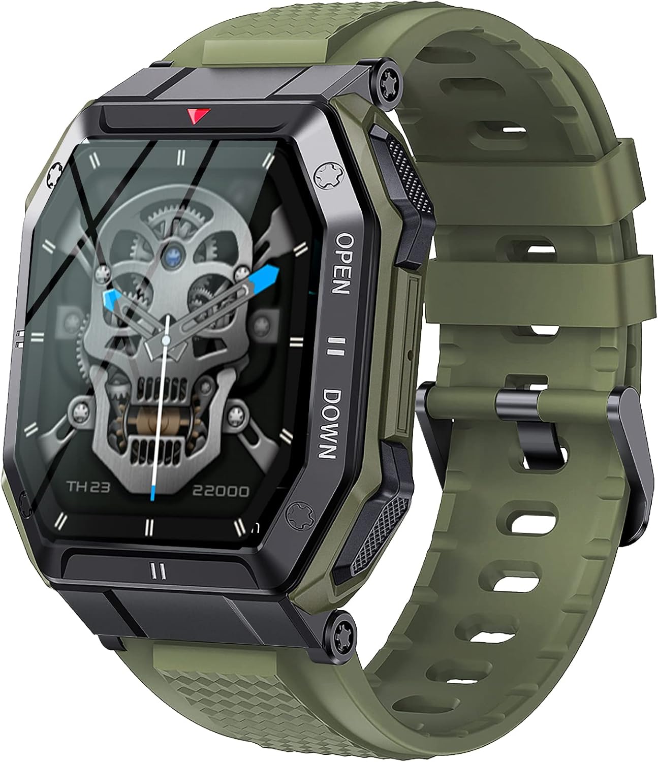 JELLOO Military Smart Watches for Men 5ATM Waterproof Rugged Smart Watch 1.85" HD