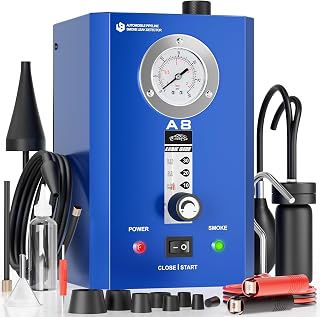 Smoke Machine Automotive Leak Detector with Built-in Air Pump, Pressure Gauge, Flow Meter, Professional Vehicle Diagnostic Tool for Leaks Test in Vacuum,Fuel,EVAP & Other Cars System(Oil Not Included)