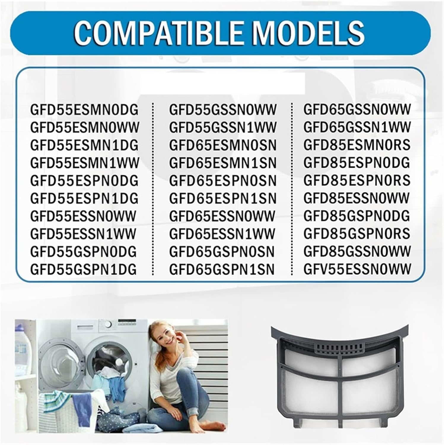 A23F Dryer Lint Filter Trap Screen | Compatible With GE Dryers Replaces WE16X32537 WE16X29597 AP7205579 High Efficiency Lint Capture(1pcs)