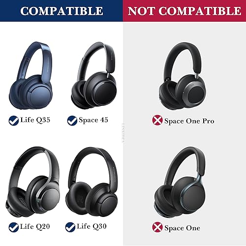 Miniatura 6 de Linkidea Funda de transporte para auriculares compatible con Anker Soundcore Life Q20i, Life Q20, Q30, Q35 auriculares híbridos, bolsa de viaje,