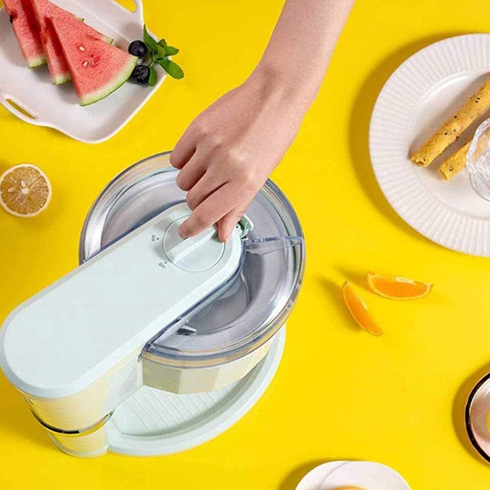 Macchina per il Gelato, Gelatiera, con Compressore Autorefrigerante Macchina per Gelato e Sorbetto in Acciaio inox Professionale Cestello per Gelato Estraibile