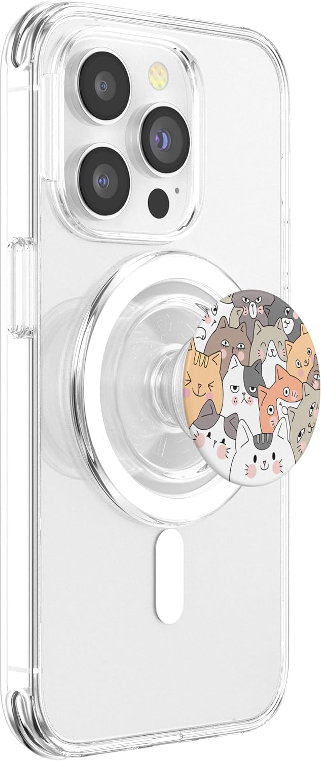 Cat Kitten Kitty Feline Pattern Chibi Kawaii Adorable Cute PopSockets PopGrip for MagSafe