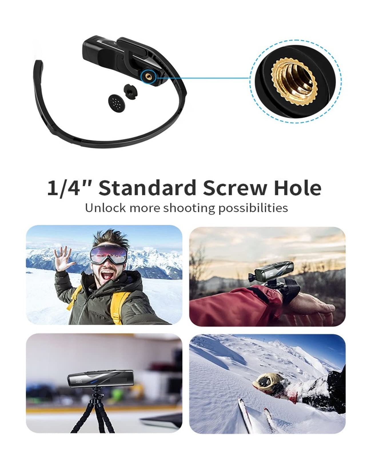 Aparat cyfrowy, V4K 60fps Head Wearable Vlog Kamera wideo Kamera cyfrowa Filmy Filmowanie Professional(EP8 with remote)