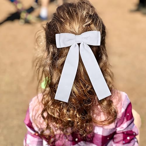 Miniatura 5 de BVIIE Paquete de 2 pinzas de terciopelo para el cabello para mujeres y niñas, hechas a mano, elegantes pinzas para el pelo de cocodrilo, pinzas para