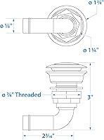 Vista 5 de Seachoice Ventilación de combustible de montaje empotrado de acero inoxidable 23061 de 90°, resistente a la corrosión, requiere orificio de 1-3/8