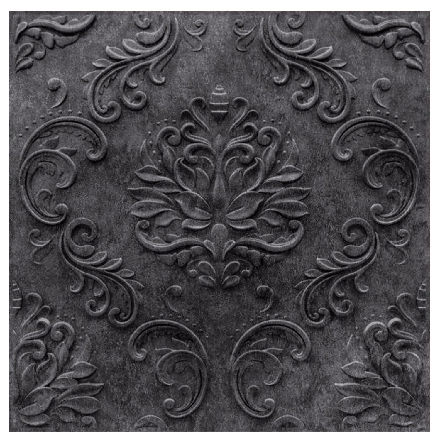 Kayra Decor 3D Self Adhesive Wall Panel - Nexa Grey Color Damask Design - (19.7" x 19.7", Covers 48.51 Sq. ft. (Pack of 18) (B0CMD1DX27) Amazon Price History, Amazon Price Tracker