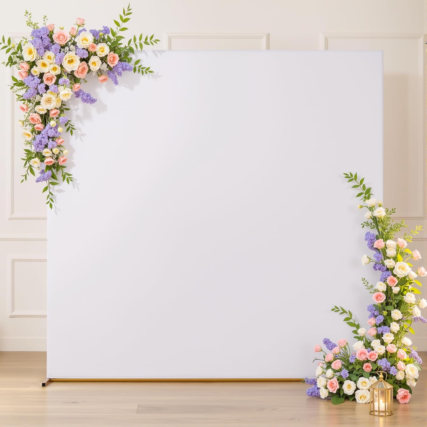 6.6FT x 6.6FT White Square Arch Backdrop Covers Spandex Fitted Wedding Arch Covers Stretchy Backdrop for Baby Shower Birthday Party Bridal Shower Ceremony Photo Photography Background Decorations