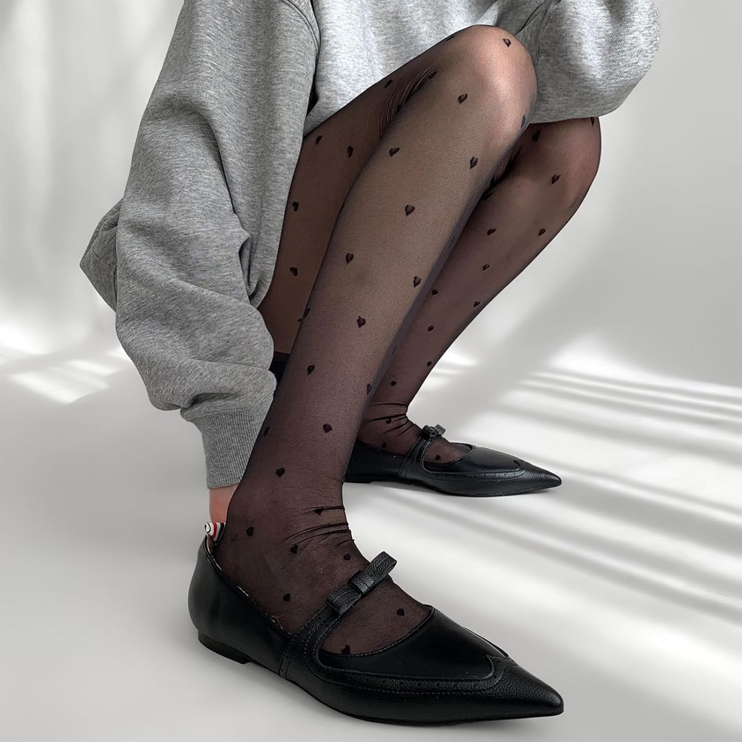 Heart Tights for Women Cute Sheer Pantyhose Stockings Teen Girls Patterned Tights Kawaii Clothes - Image 7