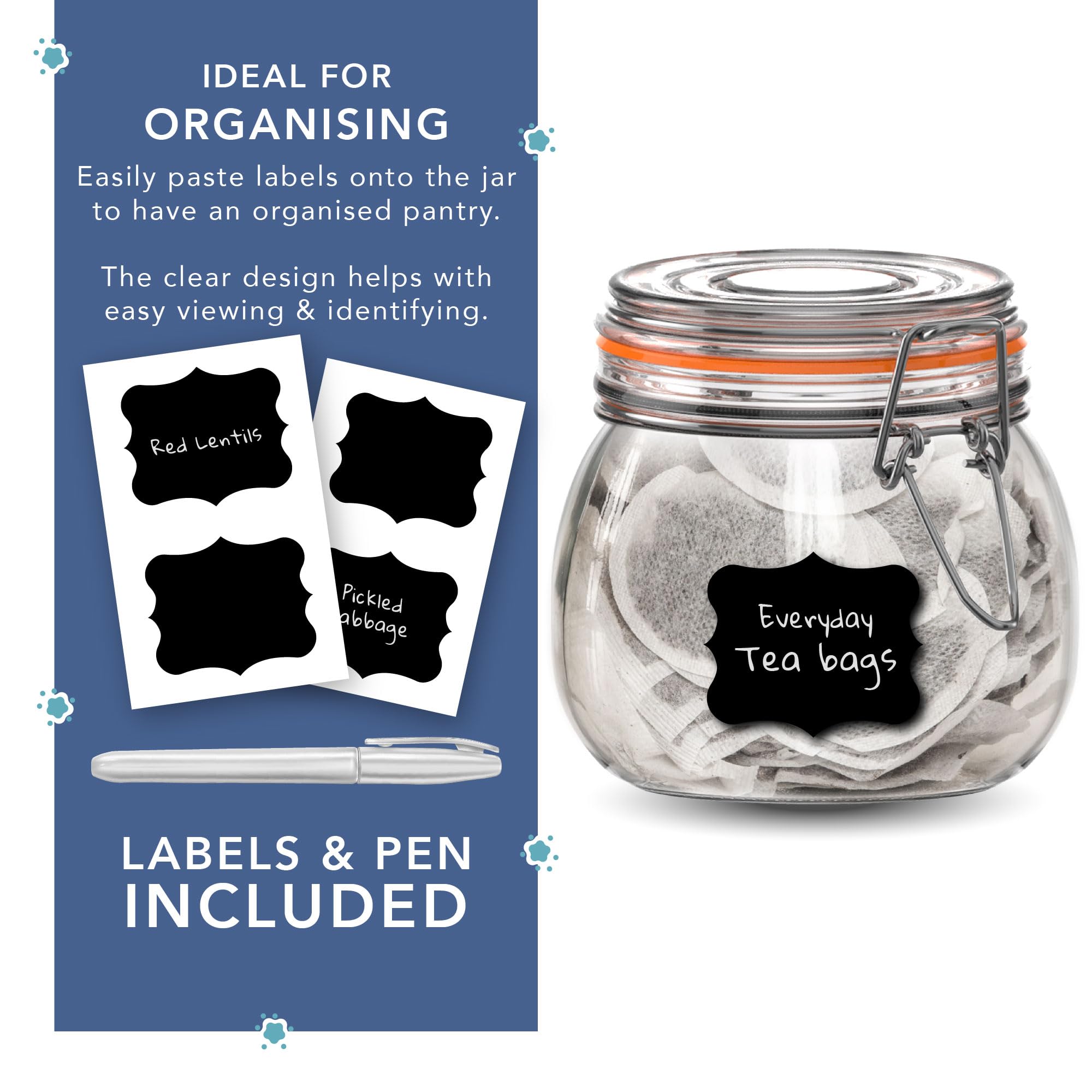 Glass Storage Bottles HEFTMAN Clear Glass Bottles With Lids – 500 ML Reusable Drink Storage, 3-Pack, Airtight & Dishwasher Safe 5 ML Glass Jar - Foto 12