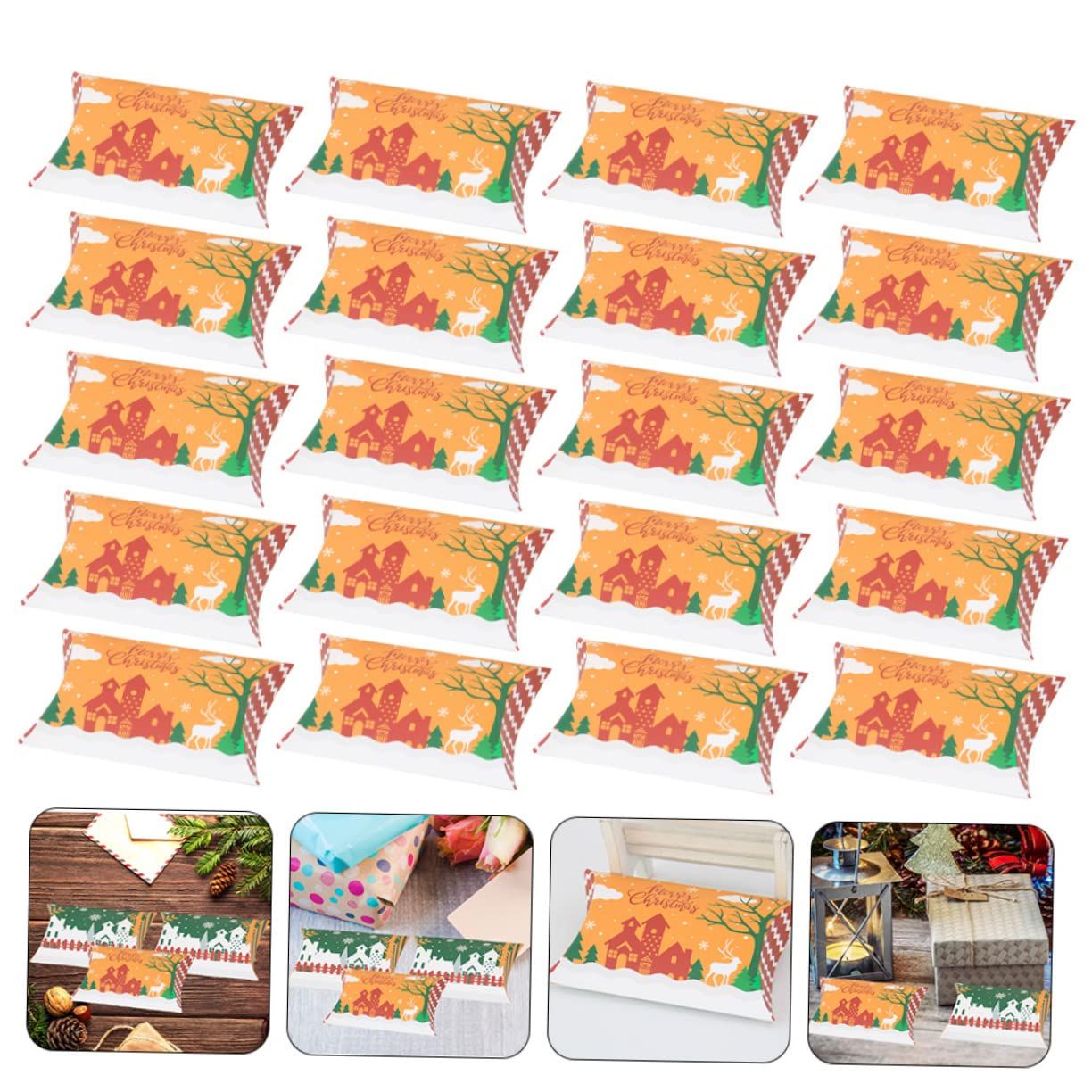 50pezzi Scatole Regalo Di Natale Scatole Di Caramelle Natalizie Di Carta Articoli Per Feste Porta Caramelle Regalo Creative