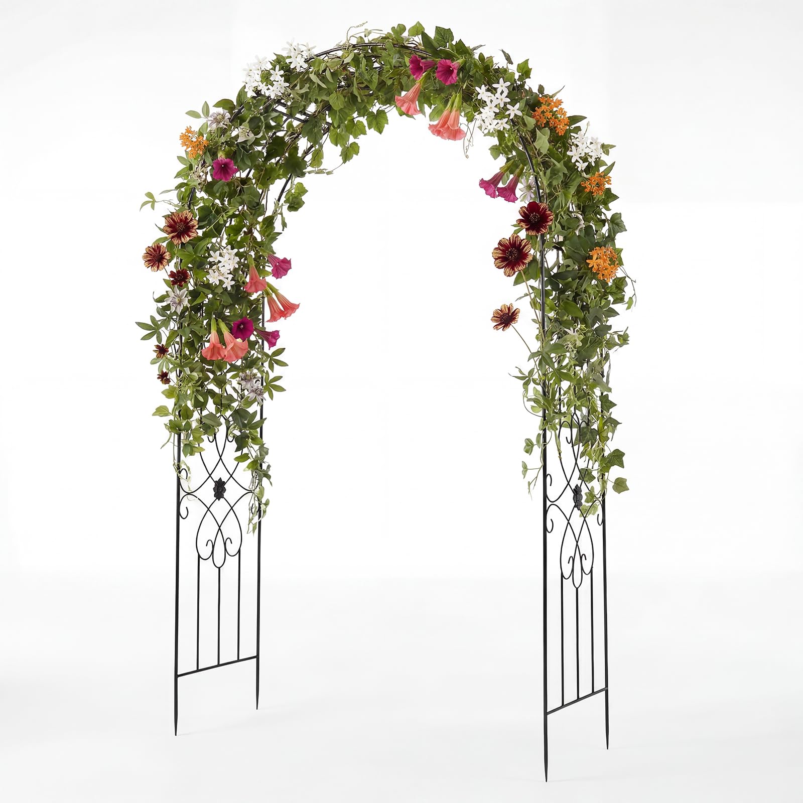 GYMAX Arco da Giardino in Metallo, Pergolato per Piante Rampicanti