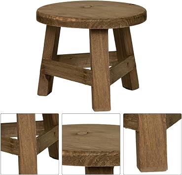 1/2 Minis Wooden Stool Display Stand Wooden Plant Stand Plant Holder for Flower Pots Plant Pot Riser Stand Decorative | Stool Display Stand for Indoor,Outdoor,Garden,Patio, 7 X 7 X 5.9 in