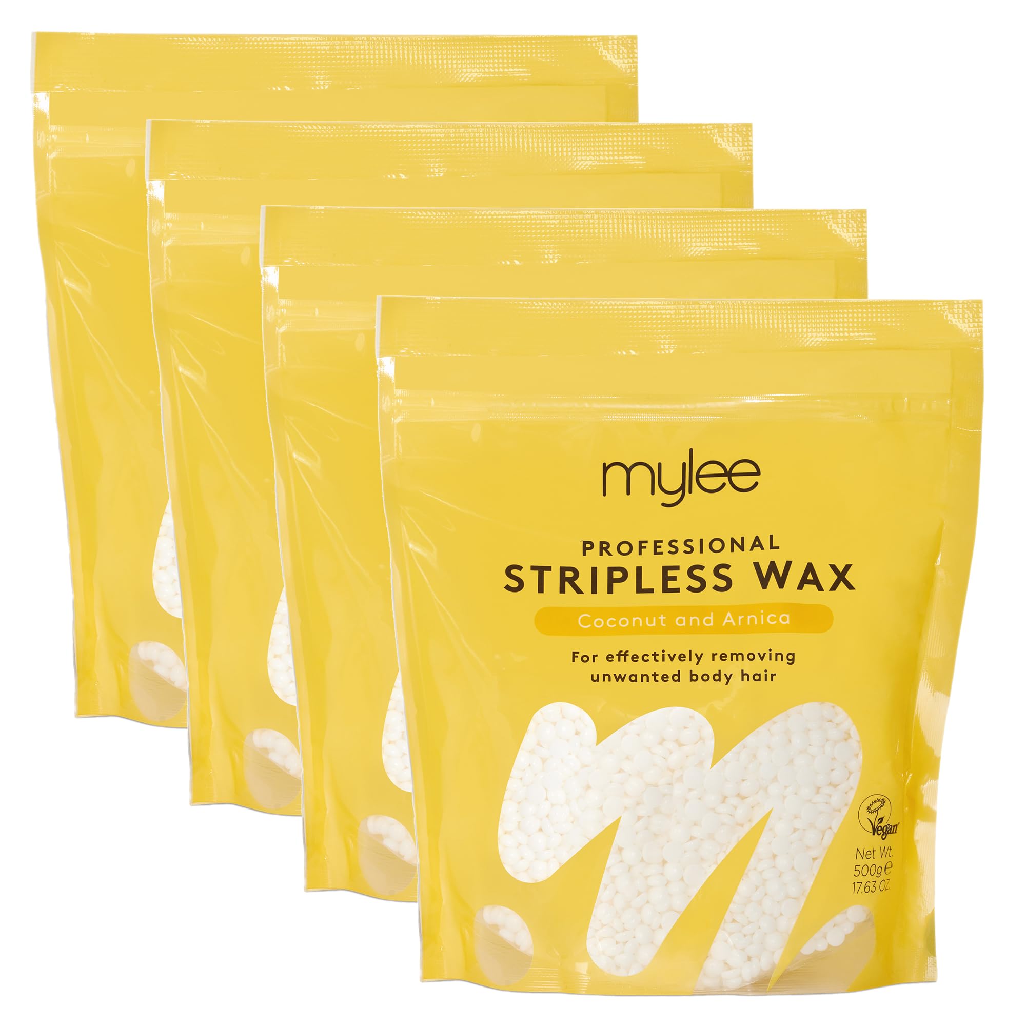 Mylee Professional Hard Wax Beads - 500g Premium Italian Stripless Wax for Women & Men – At-Home Hair Removal for Full Body, Face, Bikini Line & Brazilian Wax (Coconut & Arnica) — view 11