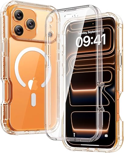 Miniatura 72 de Diaclara Funda magnética diseñada para iPhone Air, protector de pantalla de cuerpo completo, compatible con MagSafe, funda militar a prueba de Azul