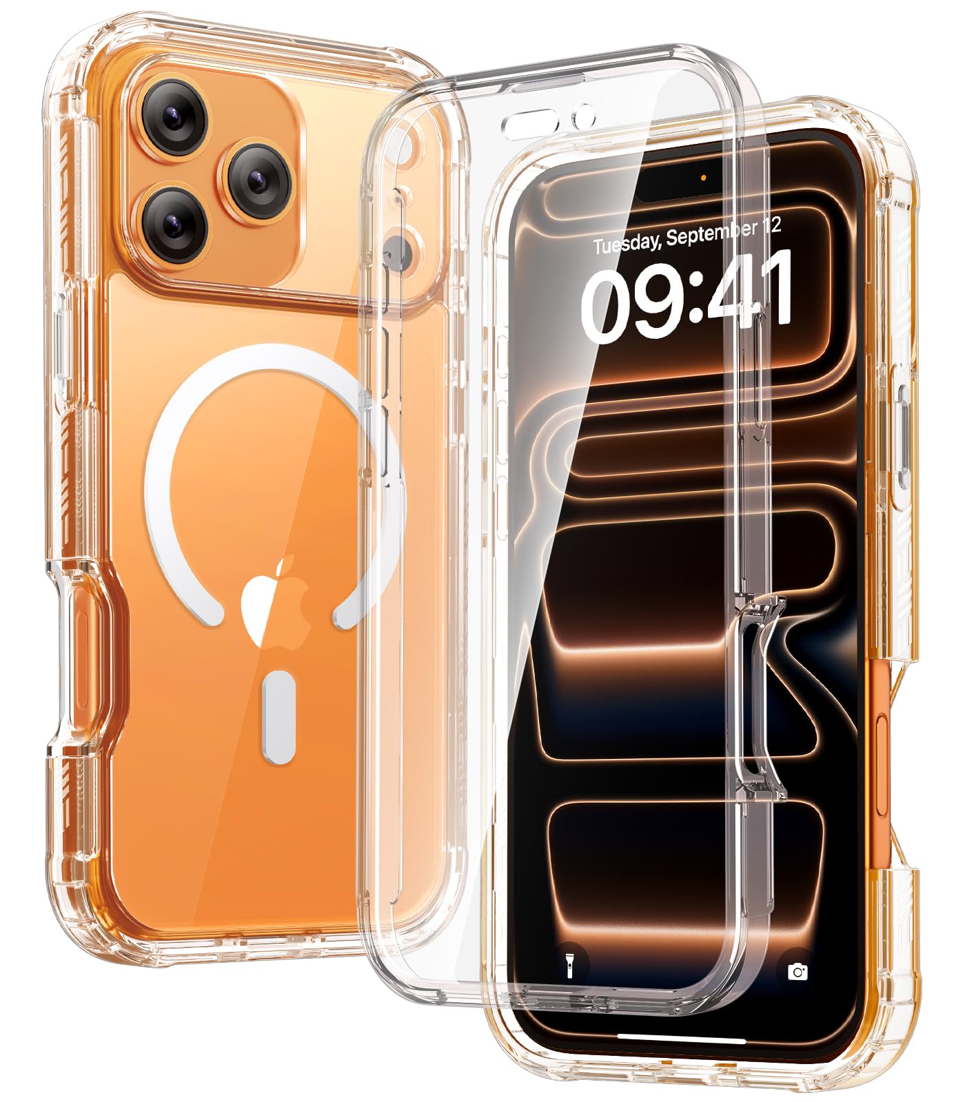 Diaclara für iPhone 17 Pro Hülle mit MagSafe, Militärschutz 360 Grad Vollschutz Schutzhülle mit integrierter Displayschutzfolie und Kameraschutz, Handyhülle Case für iPhone 17 Pro 6,3",Klar