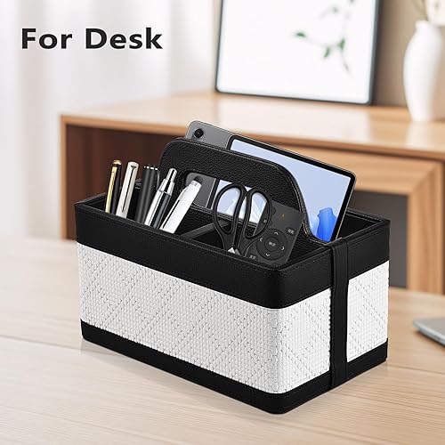 Miniatura 3 de Organizador portátil con asa, bolsa de piel sintética para tocador, baño, oficina, manualidades o suministros escolares, accesorio organizador de