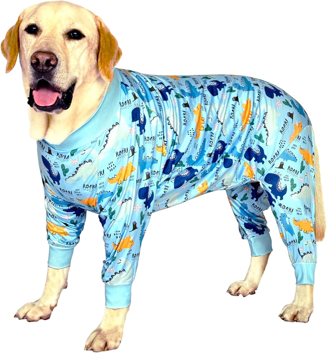 Dog Surgery Recovery Suit Ice Cream Candy Printed Long Sleeve Shirts Soft Pajamas Onesie Jumpsuit Prevent Licking Dogs Shedding Suit for Large Dogs(Candy,Large)
