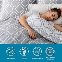 Bedsure 3 részes mikroszálas ágynemű szett 200x200 cm szürke dupla ágyhoz 4