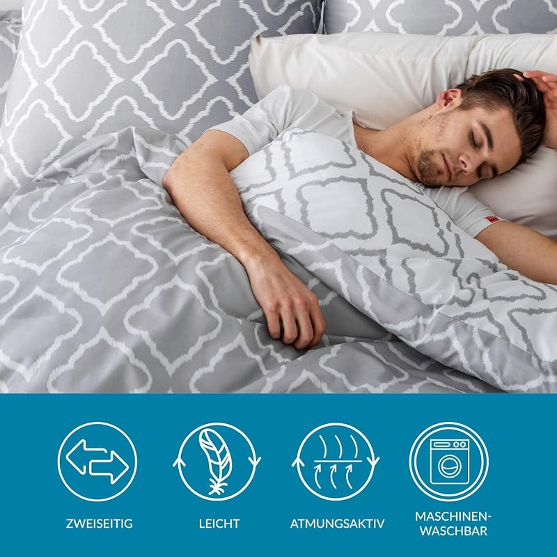 Bedsure 3 részes mikroszálas ágynemű szett 200x200 cm szürke dupla ágyhoz