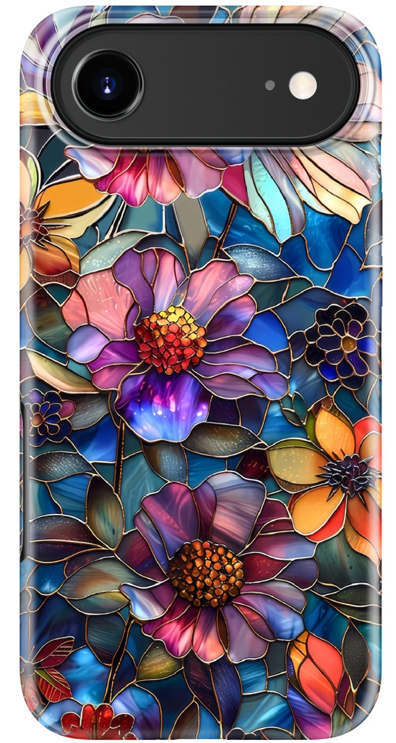 Goodon for iPhone 17 Pro Max Case Cute, Preppy Floral Design,Slim Silicone Protective Hard Cover, Wireless Charging Compatible Aesthetic Glossy Y2K Phone Cases for Women Girls, Marbled Floral Veins — view 59