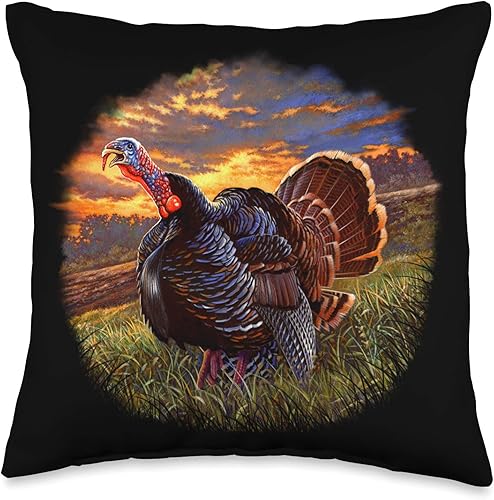 Fantastic Designs by NANDI, LLC Art Design Big Sunset Image - Cojín de regalo para caza de Turquía, 16.0 x 16.0in, multicolor