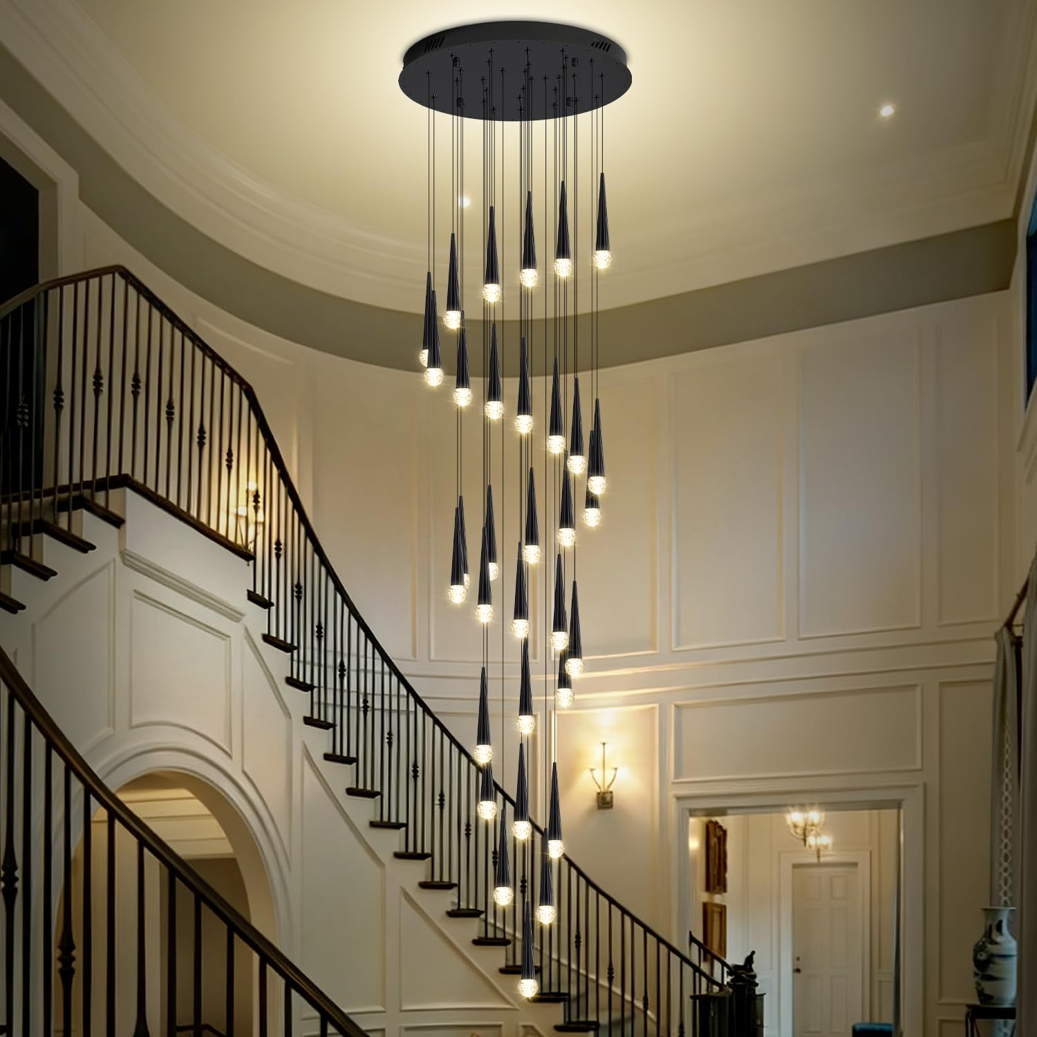 Photo 1 of Flashing God 32-Light Crystal Chandelier, Black