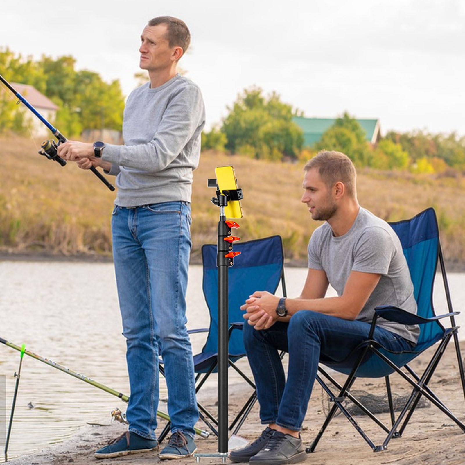 Supporto Smartphone Da Terra Supporto in Metallo Multiuso e Portatile per | Stand Telefono Outdoor Multiuso Per Attività All'Aperto