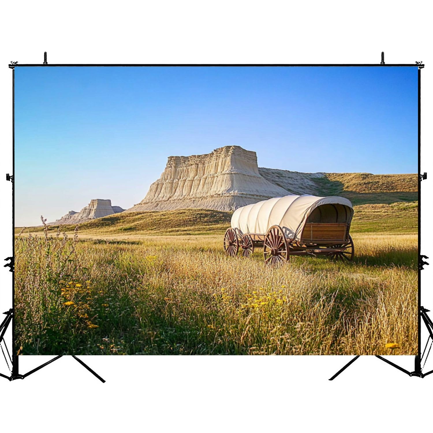 Photography Backdrop Photography Background Covered Wagons Bluff National Monument Oregon Trail Nebraska for Photoshoot Portrait Photo Studio Video