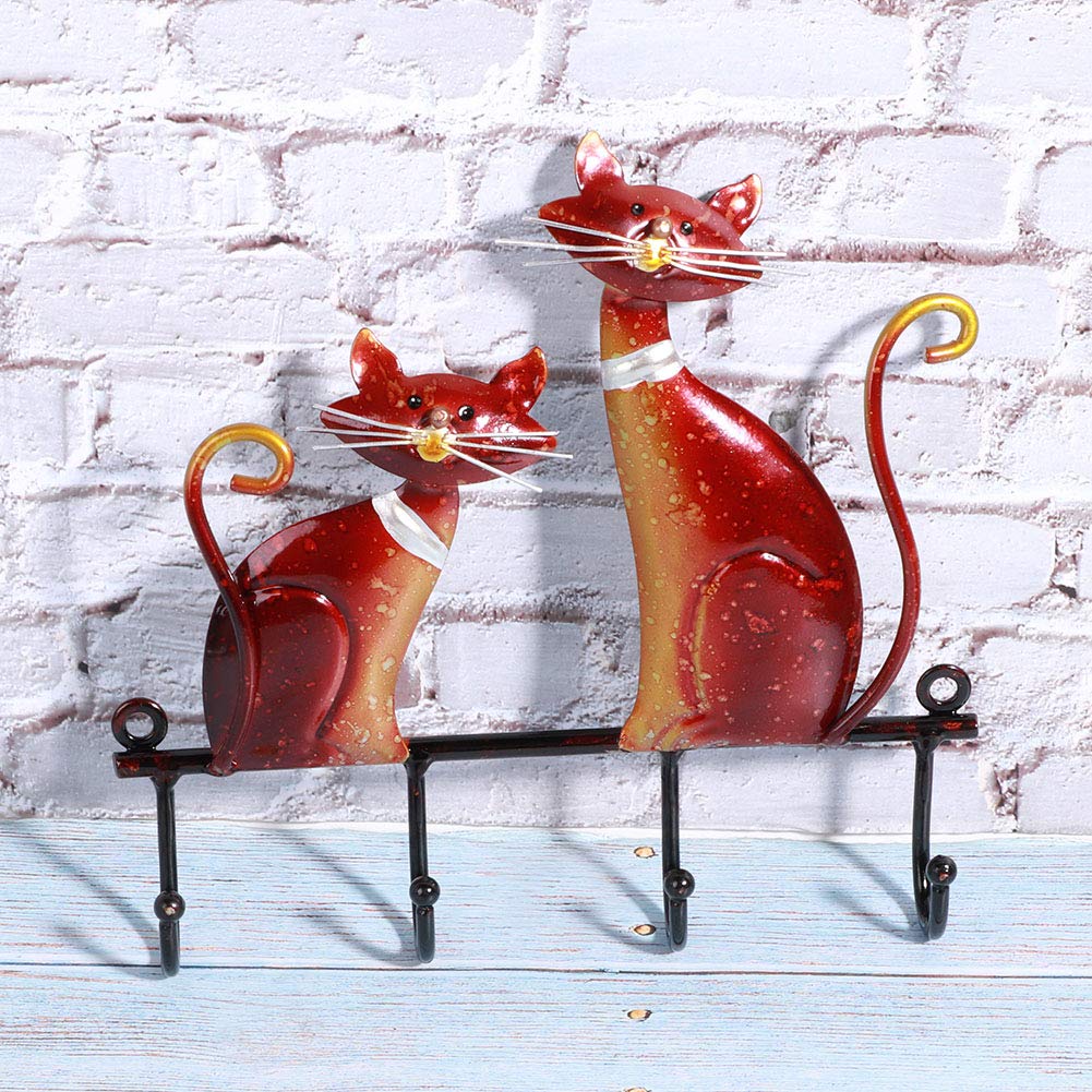 Crochet mural en forme de chat en fer au style vintage Zerodis pour décoration murale