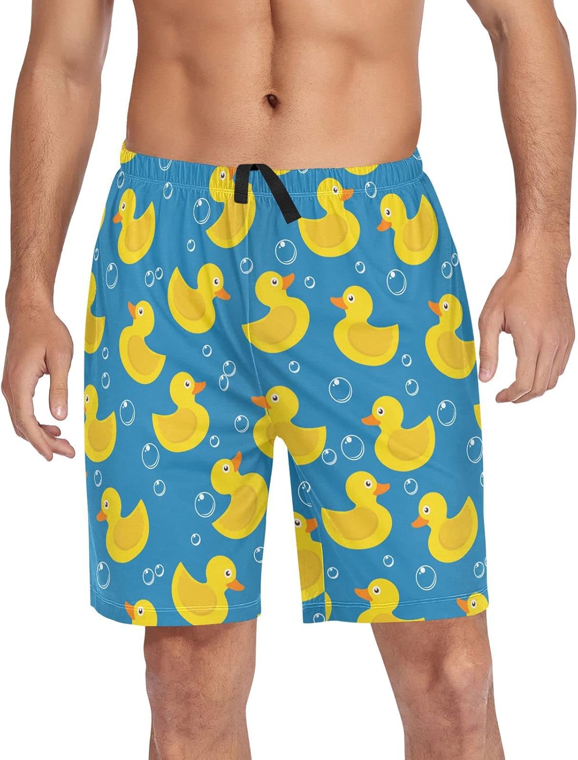 Ollabaky Men's Pajama Shorts Dogs Cartoon Pjs Bottoms Sleep Shorts Lounge Wear Pajama Pants with Pocket