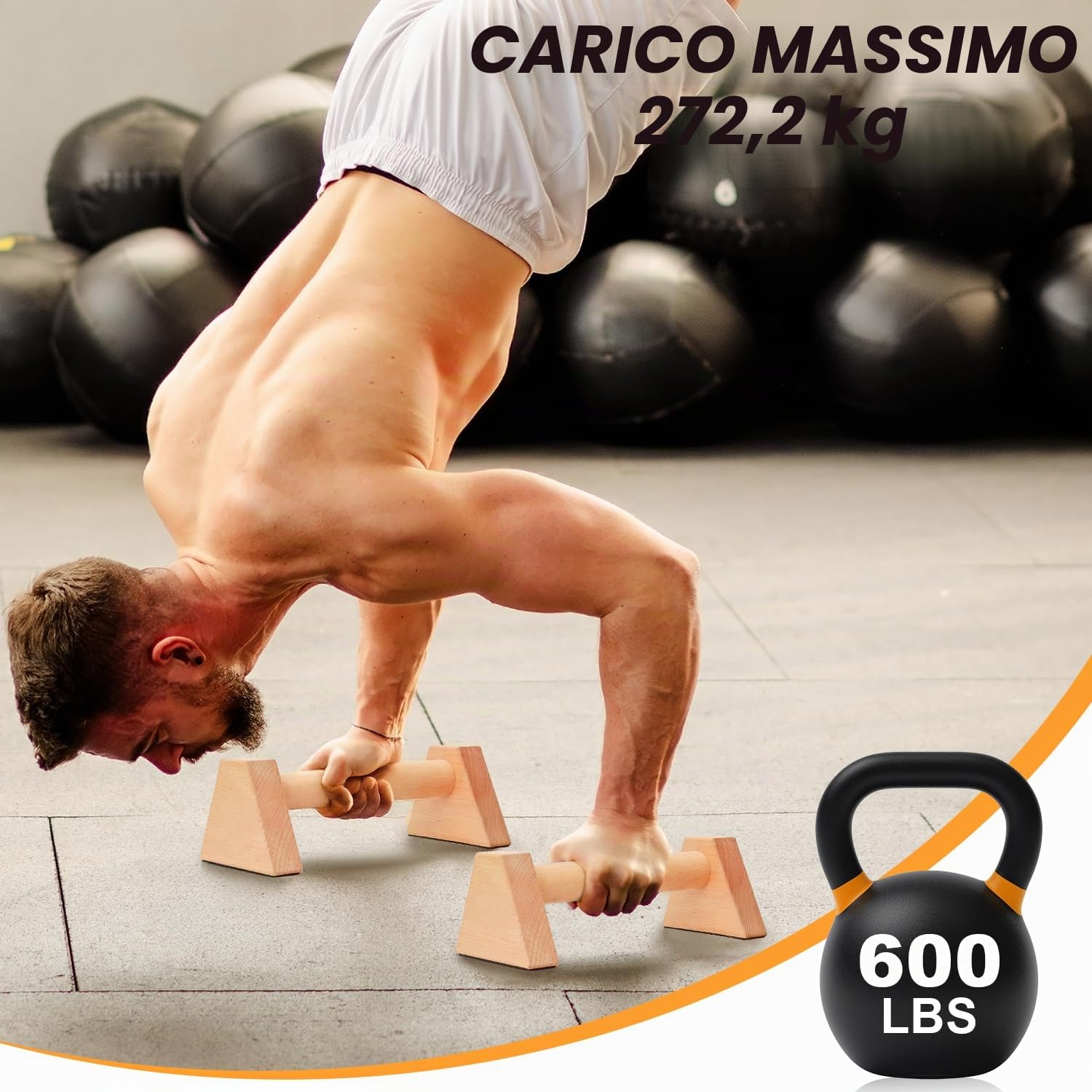 Parallele Calisthenics, Parallele Basse, Maniglie per Flessioni in Legno, Parallele in Legno, Push Up Bar Fitness, Parallele Calisthenics, per interni ed esterni, Antiscivolo e Portatili