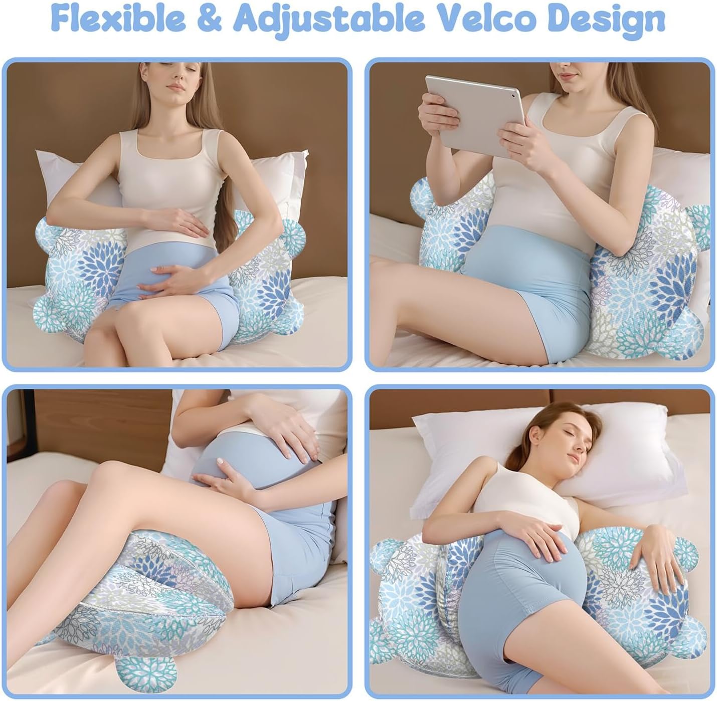 Pregnancy Pillow for Sleeping,Maternity Pillow with Cooling,Maternity Support for Back and Hip Relief,Soft and Comfortable Wedge Pregnancy Pillows Side Sleeping Support for Belly with Removable Cover
