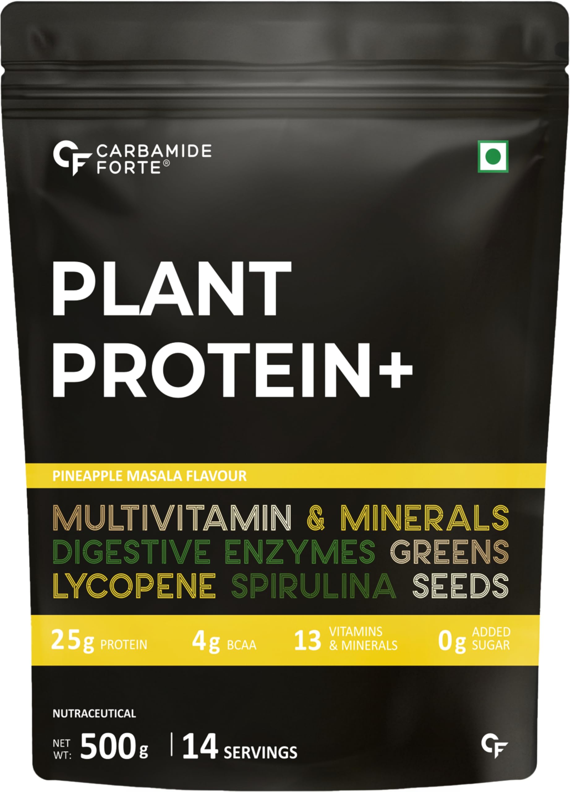 Carbamide Forte Plant Protein Powder - Plant Based Protein Powder with Multivitamin, Minerals, Superfoods, Pea Protein, Digestive Enzymes | Plant Protein Powder - Belgian Chocolate Flavour - 500g — Amazon image 12