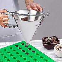 Vista 7 de Stainless Steel Confectionery Funnels with Stand and 3 Nozzles, Commercial Grade Cake Decorating Tool Bakery Use, Precise Dispensing and Filling
