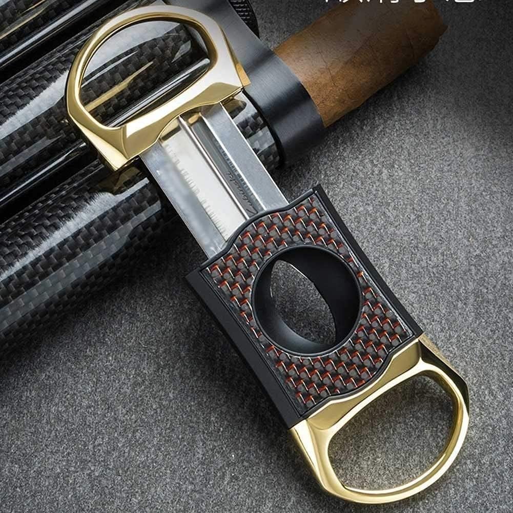 Cigar Cutter, Stainless Steel Blade, Double Blade Guillotine, Portable Cigar Tool, V- Cut Cigar Cutter, Father, Boyfriend (Color : B)