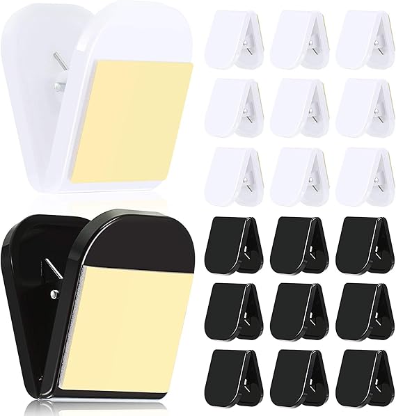20 Pieces Self Adhesive Clips Plastic Clips for Hanging
