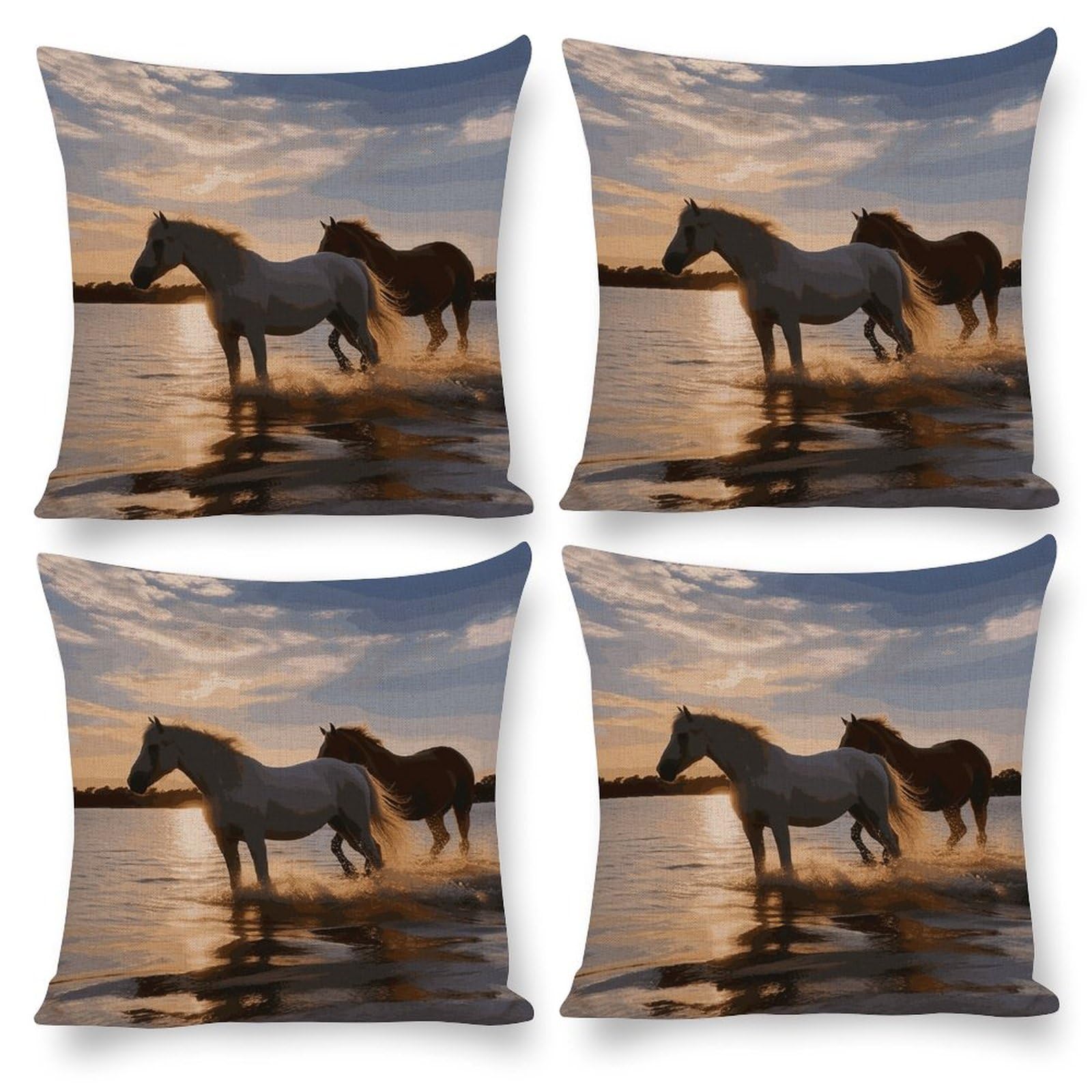 Housse de coussin chevaux du lac pour apporter sérénité et évasion dans votre maison
