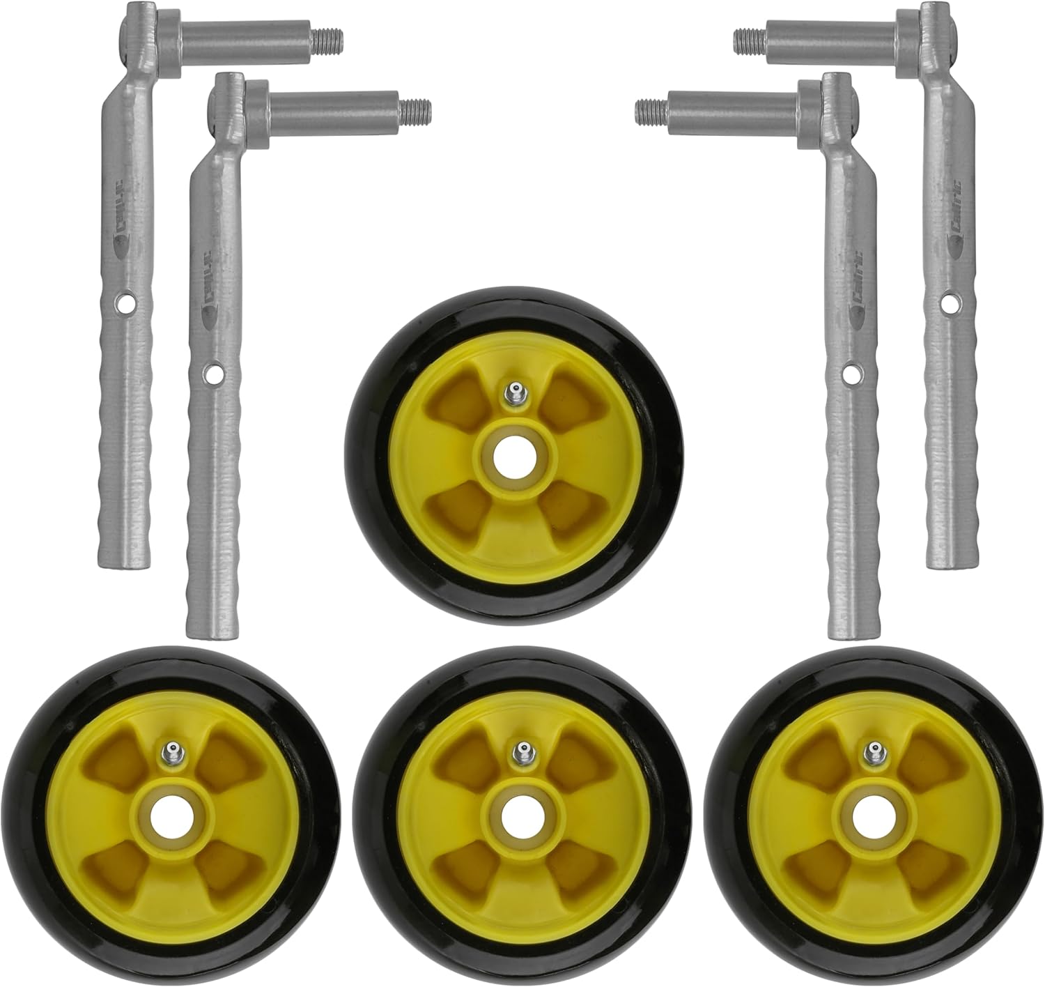 Caltric 48" Deck Wheel with Arm Compatible with John Deere X330 X350 X354 X370 X940 X948 X949 X710 X730 X734 X738 X739 X750 X754 X758