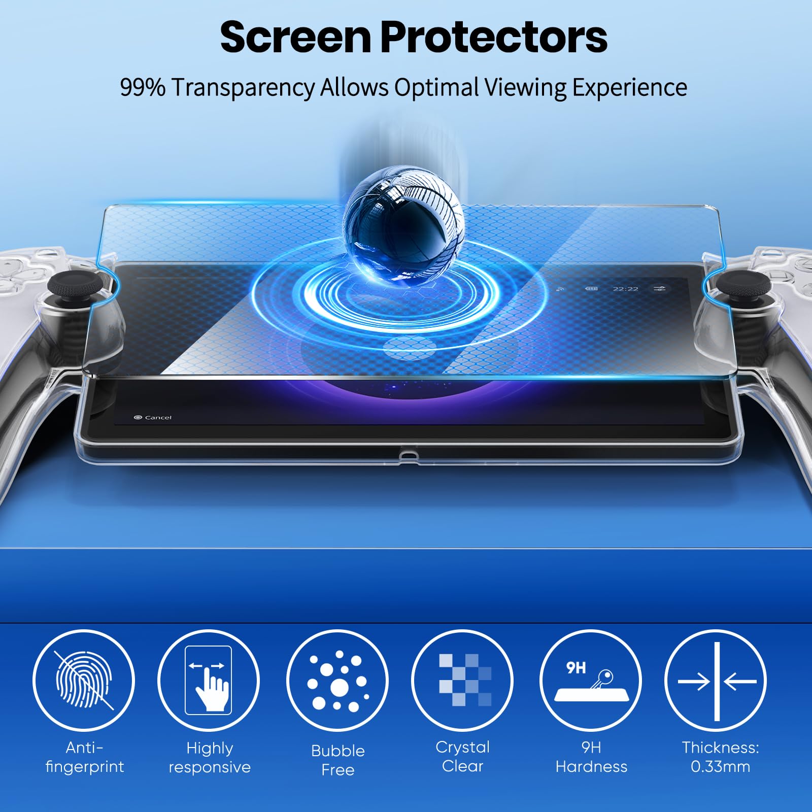 FYOUNG Tasche Zubehör für PlayStation Portal, Full Protection Bundle mit Schutz Glas Bildschirmschutz, klare Hülle, Hartschale Portable Reisetasche für PS5 Portal Remote Player