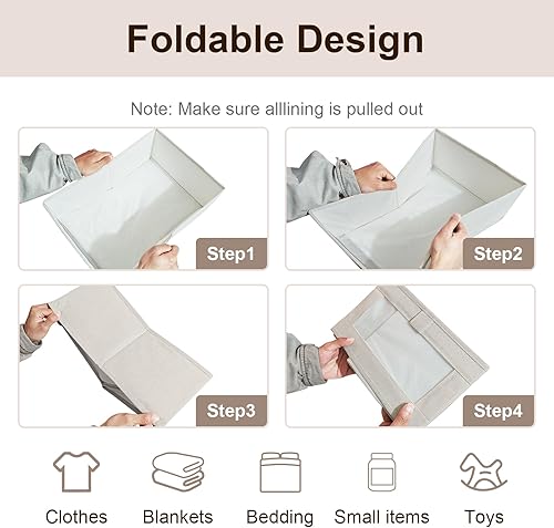 Miniatura 5 de Paquete de 12 organizadores y almacenamiento de lino, cestas de almacenamiento de lino para organización, contenedores organizadores plegables con
