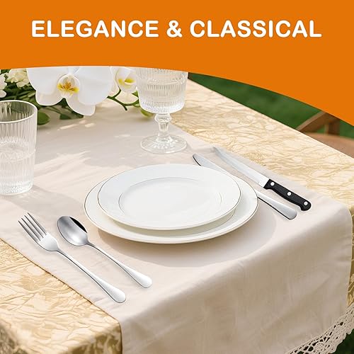 Miniatura 7 de Juego de 49 piezas de cubiertos con organizador - Juego de cubiertos de acero inoxidable para 8, regalos de Navidad de elefante blanco, cubiertos de