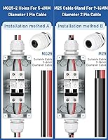 Vista 8 de DIHOOL Interruptor de Desconexión de Panel Solar con Caja DIN IP65, 30 Amperios Doble Polo 12V-400V, Disyuntor en Miniatura AC DC No Polarizado
