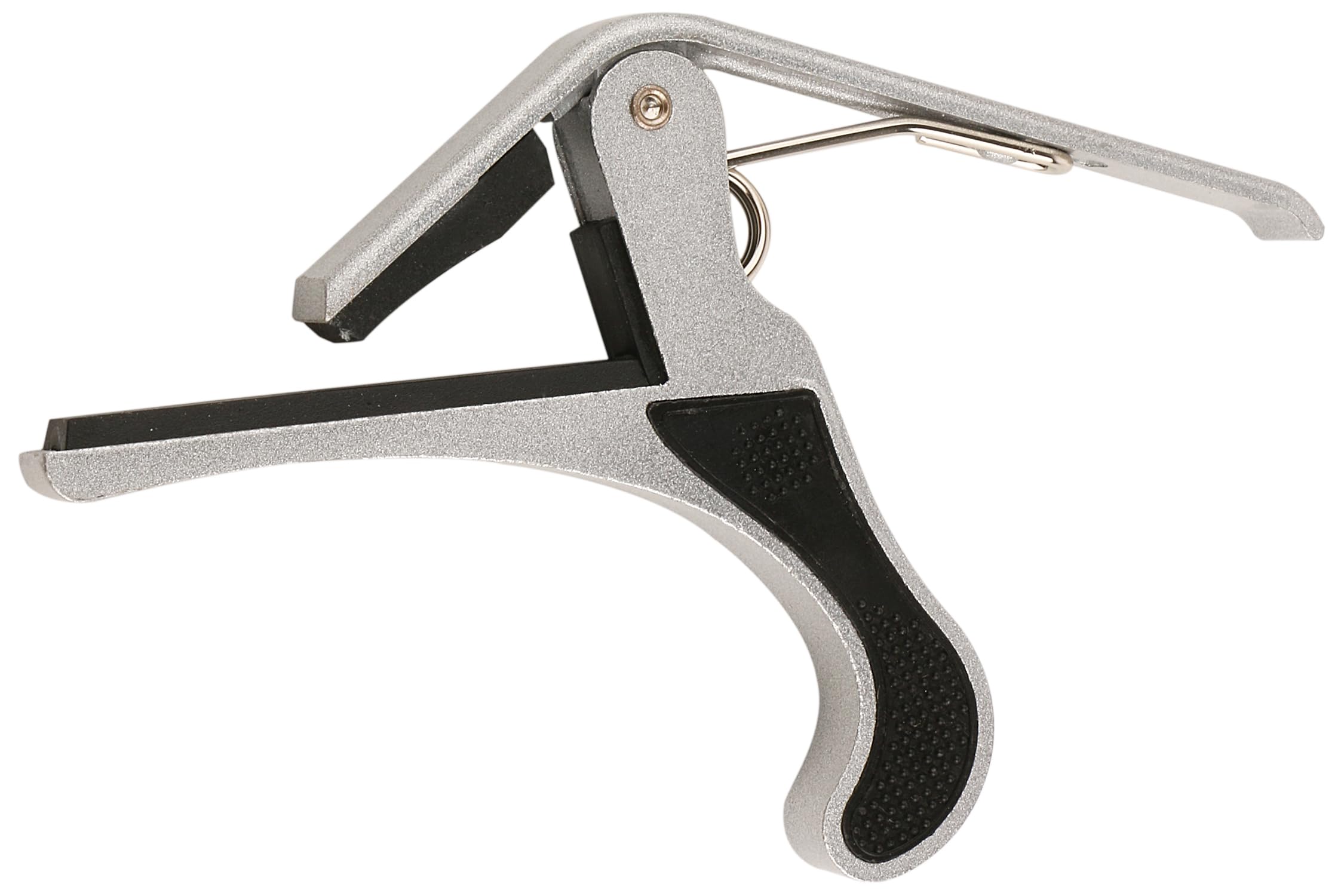 Juarez JRZ250 One Handed Trigger Guitar Metal Capo Quick Change For Ukulele, Electric And Acoustic Guitars, Silver/Black