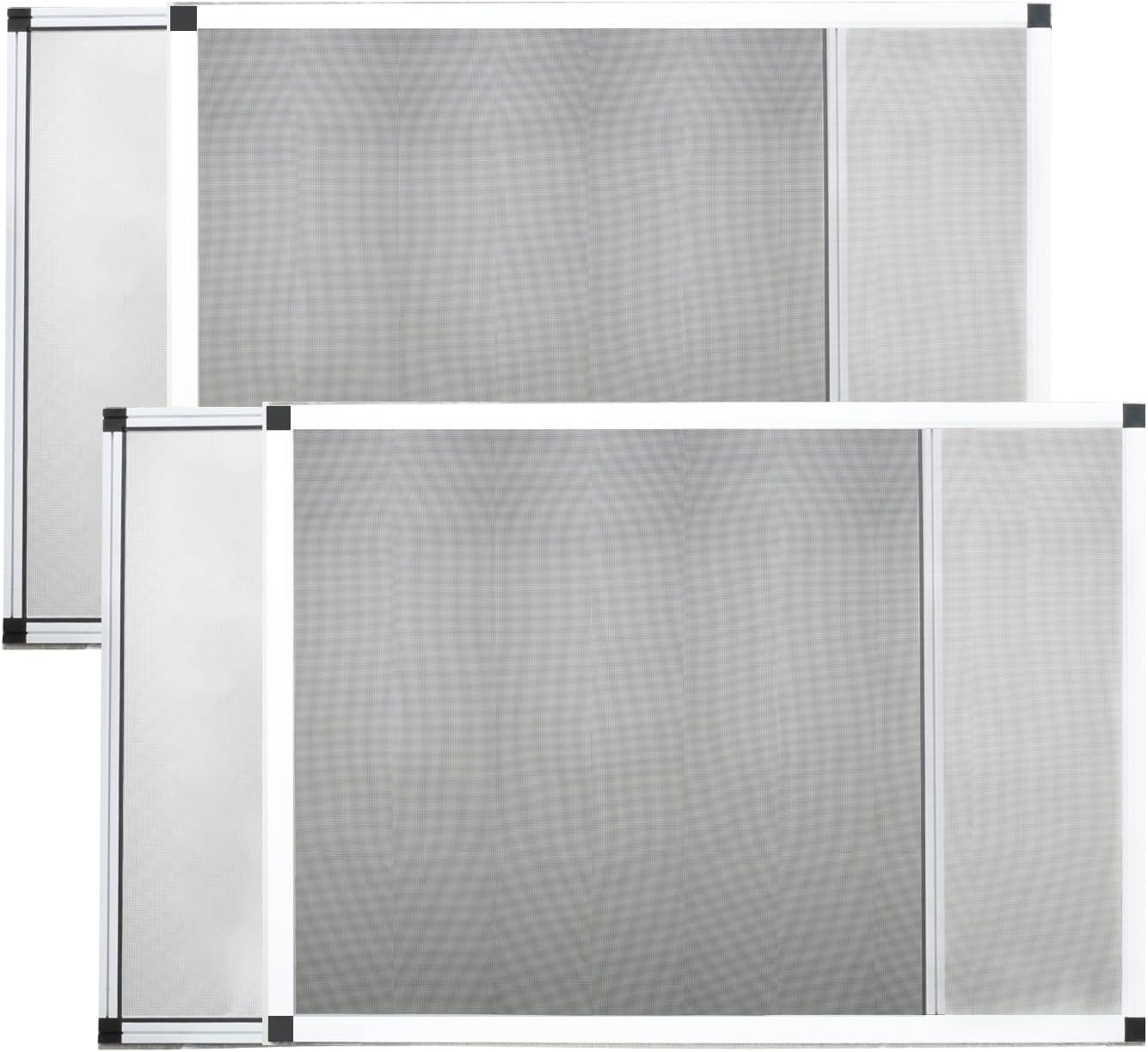 Expandable Window Screen Adjustable 304 Stainless Steel mesh Window Screen 2 Pack (20" H x 28" -54 "W) - White Large Perfect Replacement Screen for Windows Large size White