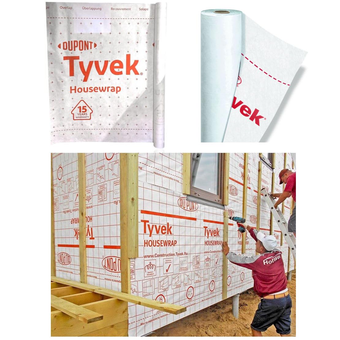 DuPont Tyvek Housewrap 1.4m x 100m Vapour‑Permeable Wall Membrane UK