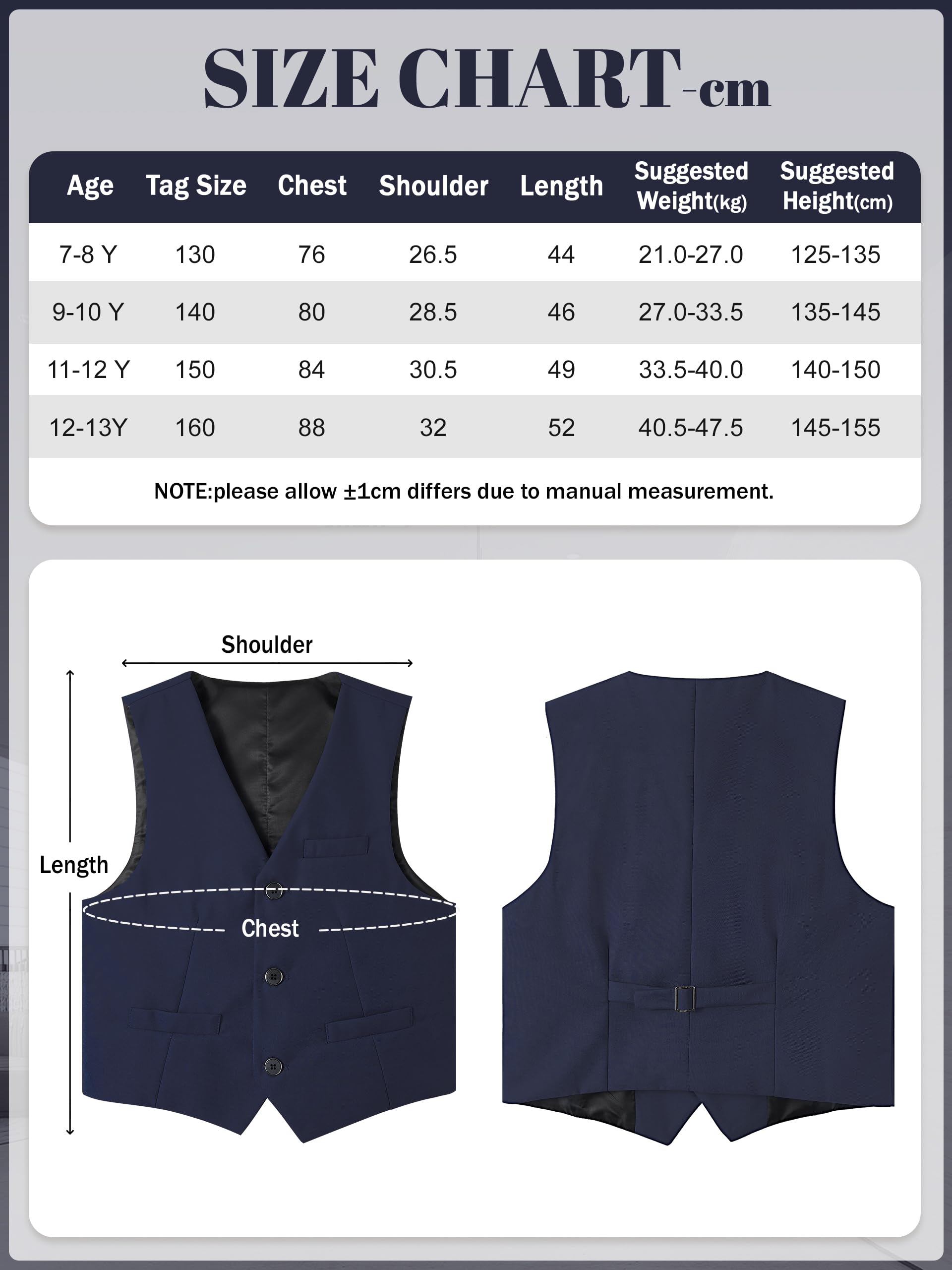 LOLANTA Chaleco de Traje para Niño, Completamente Forrado, Chaleco Formal para Bodas, Bautizos y Comuniones– Talla 7 a 14 Años