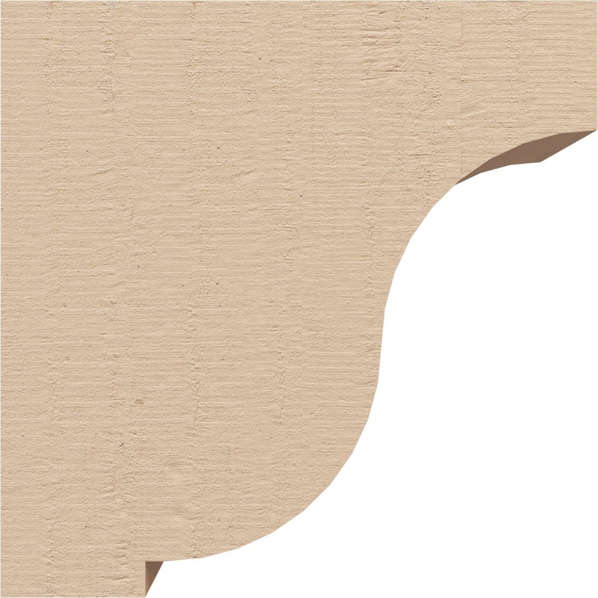 2"W x 4"D x 4"H Classic Van Buren Rough Cedar Woodgrain TimberThane Corbel, Primed Tan