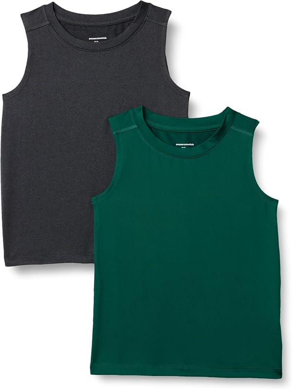 remera de tirantes Amazon Essentials Tech Stretch Muscle para niño, Multipacks