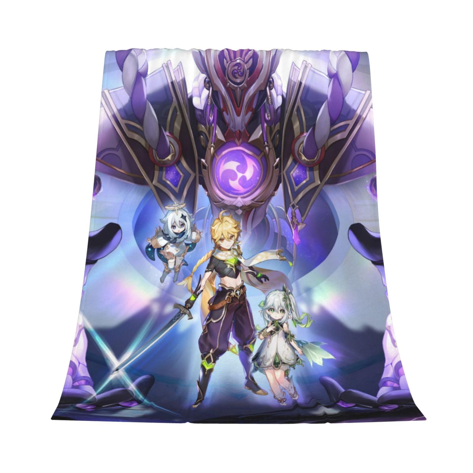 Couverture flanelle Genshin Impact jeté de canapé chaud 152x203 cm